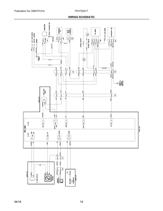 Wiring Schematic Diagram and Parts List for FFHT2021TB1  Frigidaire Refrigerator