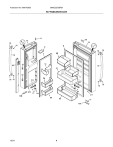 Refrigerator Door Diagram and Parts List for GRMC2273BF01  Frigidaire Refrigerator