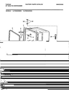 24" Built-in Dishwasher Page 6 Diagram and Parts List for 68-1085  Frigidaire Dishwasher