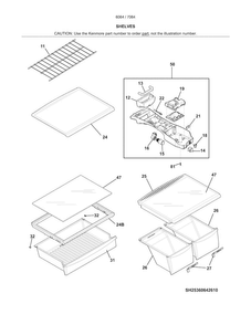 Part Location Diagram of 240358931 Maytag Refrigerator spill-safe shelf