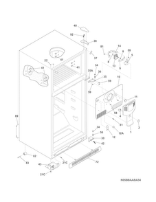 Cabinet Diagram and Parts List for 25360412410  Kenmore Refrigerator