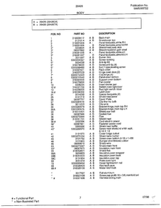 Body Page 2 Diagram and Parts List for 284260A  Frigidaire Range