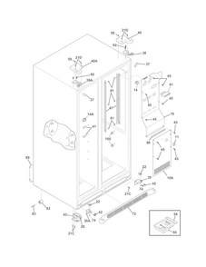 Cabinet Diagram and Parts List for DGUS2645LF3  Frigidaire Refrigerator