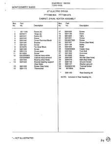 Cabinet, Drum, Heater Assembly Page 2 Diagram and Parts List for 7289-80A  Frigidaire Dryer
