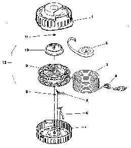 Cordwinder Assembly Diagram and Parts List for 00067  Electrolux Canister Vacuum