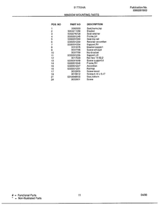 Window Mounting Parts Page 2 Diagram and Parts List for 5177004A  Frigidaire Air Conditioner