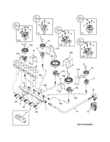 Burner Diagram and Parts List for FFGC3610QSA  Frigidaire Cooktop