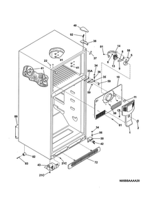 Cabinet Diagram and Parts List for 25371762017  Kenmore Refrigerator