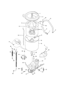 Motor/tub Diagram and Parts List for 41797812702  Kenmore Washer Dryer Combo