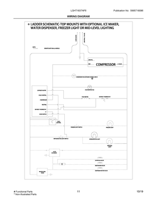 Wiring Diagram Diagram and Parts List for LGHT1837NF6  Frigidaire Refrigerator