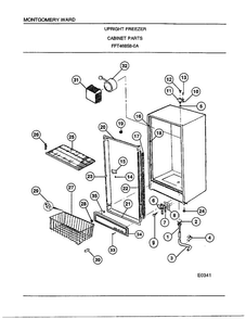 Cabinet Parts Diagram and Parts List for 46858-A  Frigidaire Freezer