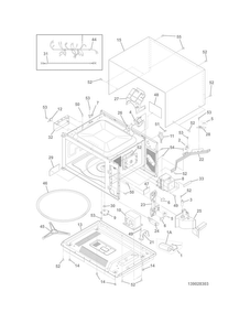 Microwave Diagram and Parts List for FGMC2765PFE  Frigidaire Microwave Oven Combo