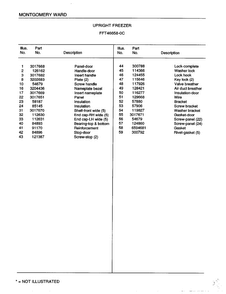 Upright Freezer Page 2 Diagram and Parts List for 46658C  Frigidaire Freezer