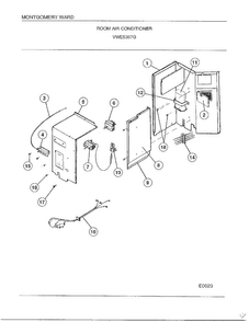 Room Air Cinditioner Diagram and Parts List for 5367G  Frigidaire Air Conditioner