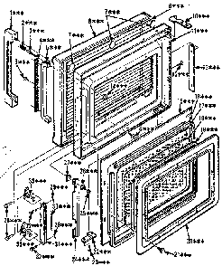 Door Parts Diagram and Parts List for 5648698511  Kenmore Microwave