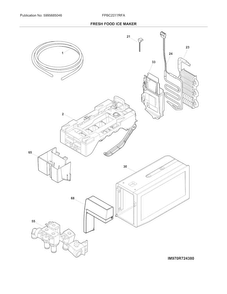 Fresh Food Ice Maker Diagram and Parts List for FPBC2277RFA  Frigidaire Refrigerator