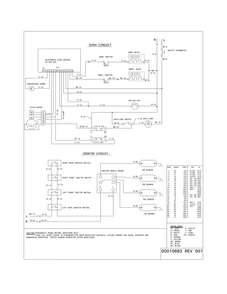 Wiring Diagram Diagram and Parts List for FFGS3025PSB  Frigidaire Range