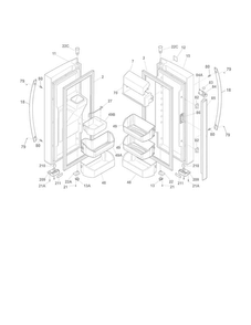 Part Location Diagram of 242185621 Maytag Refrigerator door assembly, left (white)