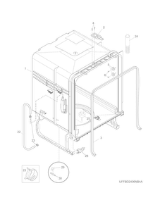 Tub Diagram and Parts List for LFBD2409LF1B  Frigidaire Dishwasher
