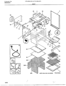 Body Page 3 Diagram and Parts List for 2864  Frigidaire Range