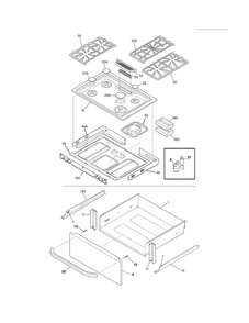 Top/drawer Diagram and Parts List for FFGS3025LBE  Frigidaire Range
