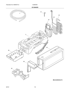 Ice Maker Diagram and Parts List for EI28BS56IBD  Electrolux Refrigerator