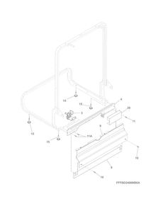 Frame Diagram and Parts List for LFID2422RF1A  Frigidaire Dishwasher