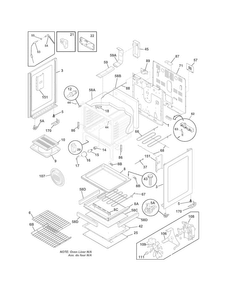 Body Diagram and Parts List for FGEF3032MWD  Frigidaire Range