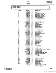 Body Page 2 Diagram and Parts List for 285860C  Frigidaire Range
