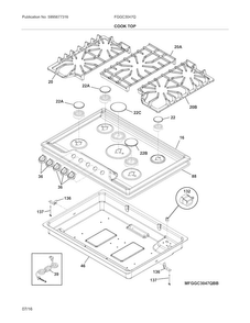 Part Location Diagram of 5304499392 Frigidaire Burner Grate - Left Side - Black