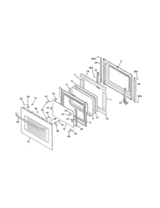 Door Diagram and Parts List for FFED3025PSA  Frigidaire Range