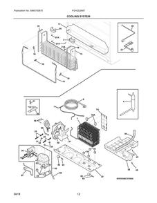 Cooling System Diagram and Parts List for FGHD2368TF0  Frigidaire Refrigerator