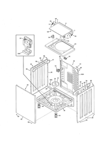 Lower Cabinet/top Diagram and Parts List for FFLE2022MW1  Frigidaire Washer Dryer Combo