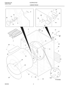 Cabinet/Drum Diagram and Parts List for GLER642CAS2  Frigidaire Dryer