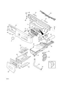 Control Panel Diagram and Parts List for FAFW3001LW4  Frigidaire Washer