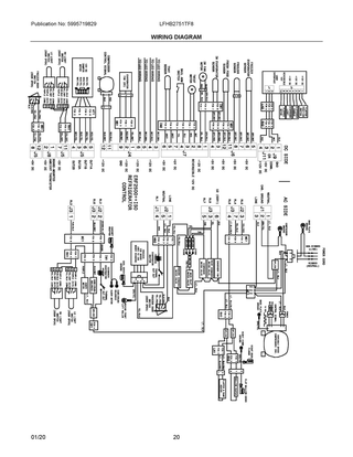 Wiring Diagram Diagram and Parts List for LFHB2751TF8  Frigidaire Refrigerator