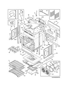 Lower Oven Diagram and Parts List for EW30EW65PSC  Electrolux Wall Oven