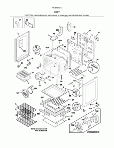 Body Diagram and Parts List for 79094203313  Kenmore Range