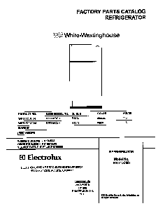 Cover Diagram and Parts List for WRT15CSHD4  Westinghouse Refrigerator