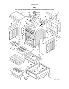 Body Diagram and Parts List for 79042523317  Kenmore Range