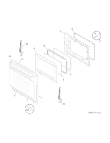 Door Diagram and Parts List for FFEF3013LBH  Frigidaire Range