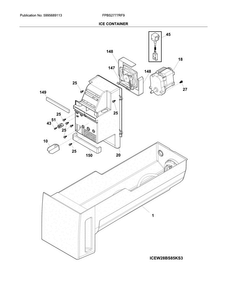 Ice Container Diagram and Parts List for FPBS2777RF9  Frigidaire Refrigerator
