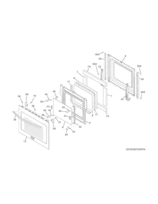 Door Diagram and Parts List for FGEW2765PFA  Frigidaire Wall Oven