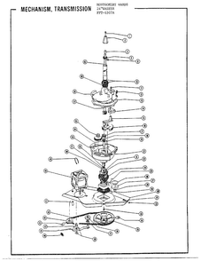 24` Washer/ Mechanism/ Transmission Diagram and Parts List for 6507A  Frigidaire Washer