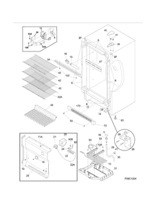 Cabinet Diagram and Parts List for 25360722013  Kenmore Refrigerator