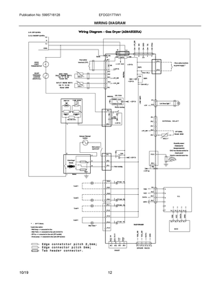 Wiring Diagram Diagram and Parts List for EFDG317TIW1  Frigidaire Dryer