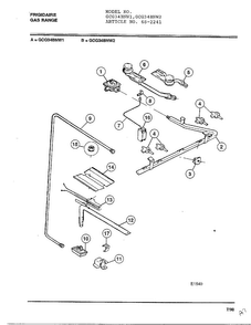 Frigidaire Gas Range Page 5 Diagram and Parts List for 2241  Frigidaire Range