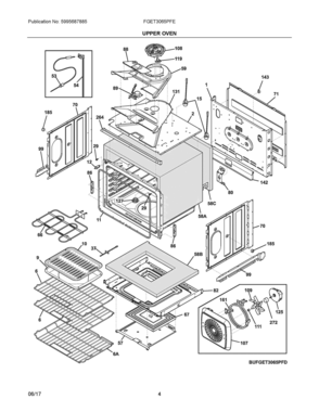 03 - UPPER OVEN Diagram and Parts List for FGET3065PFE  Frigidaire Wall Oven