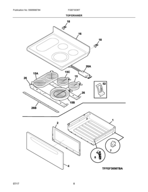 Part Location Diagram of 5304509324 Frigidaire MAIN TOP