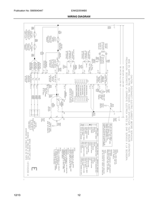 Wiring Diagram Diagram and Parts List for EIMGD55IMB5  Frigidaire Dryer